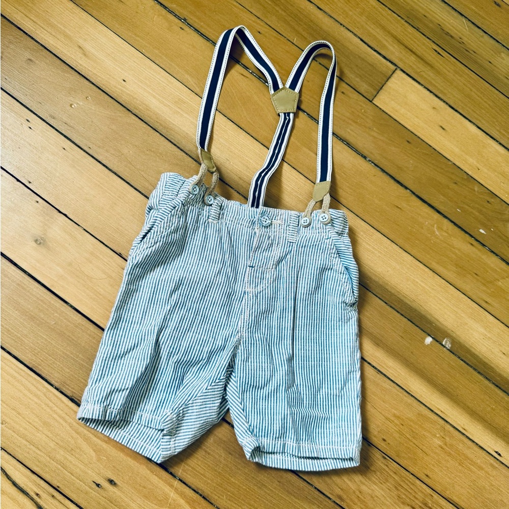H&M Stripe Shorts with Suspenders